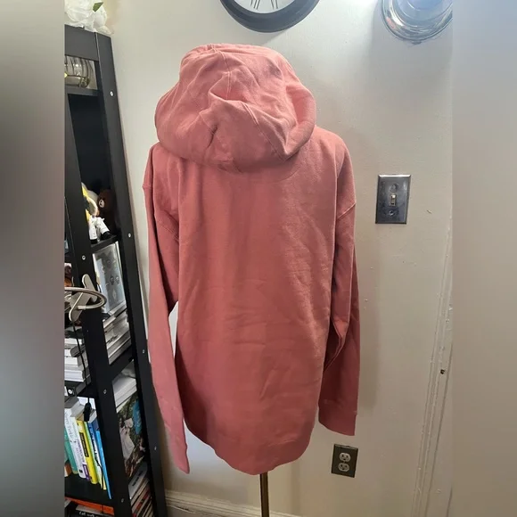 NWOT Pink Lomein Rust Pink Graphic Hoodie Sweatshirt with Artistic Face Print - Picture 5 of 6